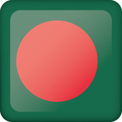Icon representing square button flag of Bangladesh. Ideal for catalogs of institutional materials and geography
