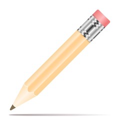 Pencil icon in flat design. Vector illustration. Pencil on white background with shadow.