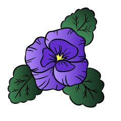 Pansy flower colorful illustration. Vector isolated icon