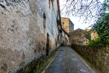 Fototapeta na wymiar Street in a Medieval Village in the Mountains of Southern Italy