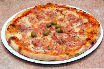 Delicious Pizza On The Plate Close Up