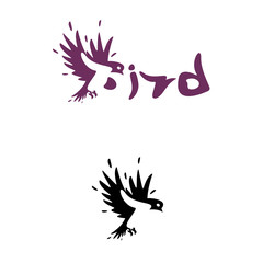Flying Bird Wings abstract silhouette Logo design vector template. Colorful bird sparrow luxury Logotype icon.  Vector illustration