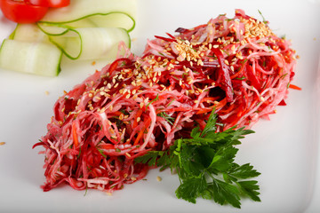 Naklejka premium Red cabbage salad