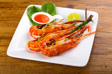 Grilled waterprawn