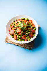 Carrot green peas sabzi / Gajar Mutter sabji