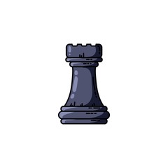 Obraz na płótnie Canvas Chess black rook vector flat isolated icon