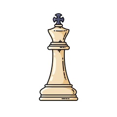 Chess white king vector flat isolated icon