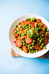 Carrot green peas sabzi / Gajar Mutter sabji