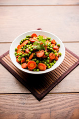 Carrot green peas sabzi / Gajar Mutter sabji