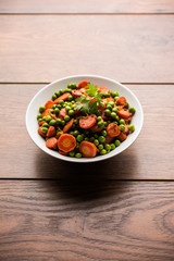 Carrot green peas sabzi / Gajar Mutter sabji