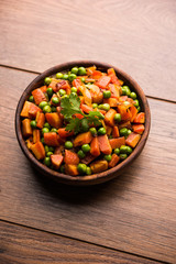 Carrot green peas sabzi / Gajar Mutter sabji