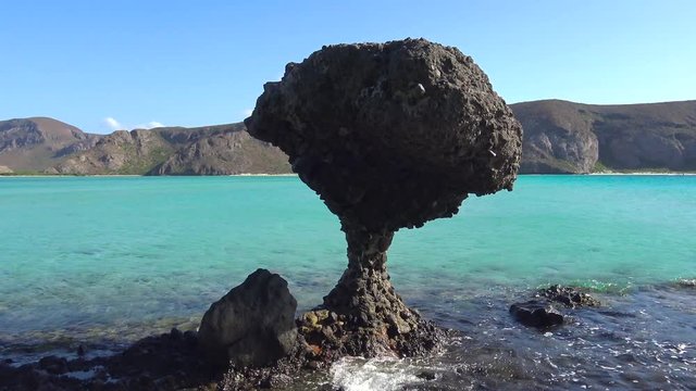Mexico. An exciting diving Safari trip on the sea of Cortez. Balanda Beach. Stone mushroom.
