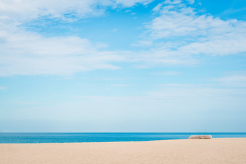 Fototapeta na wymiar tropical beach in summer and sand sea sky