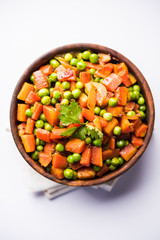 Carrot green peas sabzi / Gajar Mutter sabji