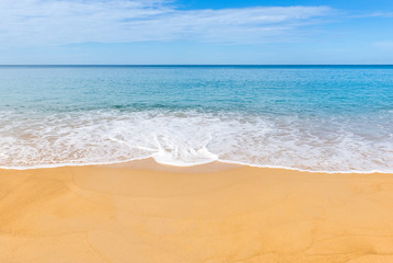 tropical beach in summer and sand sea sky