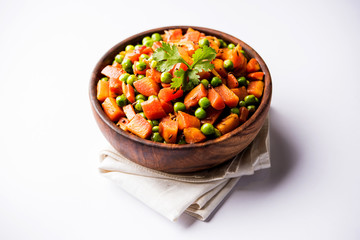 Carrot green peas sabzi / Gajar Mutter sabji