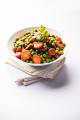 Carrot green peas sabzi / Gajar Mutter sabji