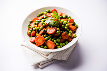 Carrot green peas sabzi / Gajar Mutter sabji
