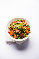 Carrot green peas sabzi / Gajar Mutter sabji