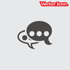 Speech bubble icon isolated sign symbol and flat style for app, web and digital design. Vector illustration.