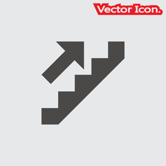 Stair icon isolated sign symbol and flat style for app, web and digital design. Vector illustration.