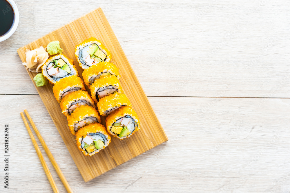 Poster california maki rolls sushi