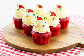 Sweet dessert with cupcake red velvet