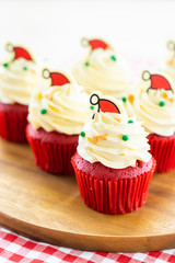 Sweet dessert with cupcake red velvet