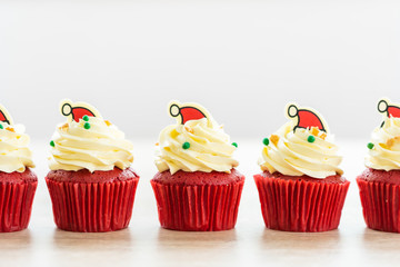 Sweet dessert with cupcake red velvet