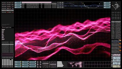 Technology Futuristic user interface head up display and particle flow. Earth element furnished by Nasa.