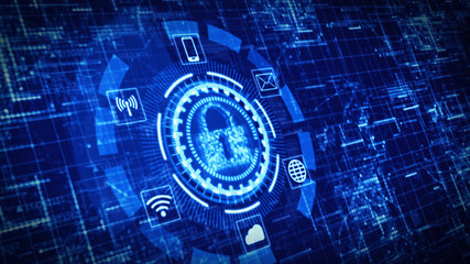 Hi-Tech digital cyber security display infographic