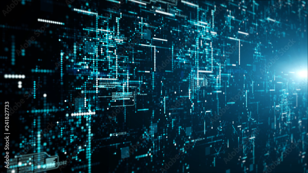 Poster Digital Technology Network Data and Communication Concept Abstract Background