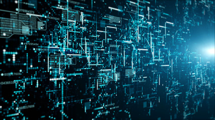 Digital Technology Network Data and Communication Concept Abstract Background