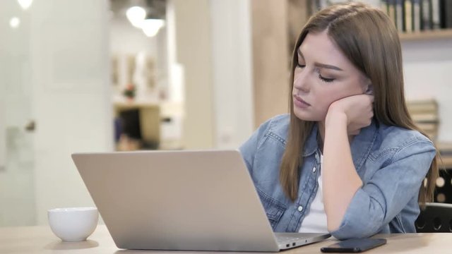Tired Creative Woman Sleeping at Work in Office