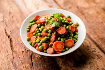 Carrot green peas sabzi / Gajar Mutter sabji
