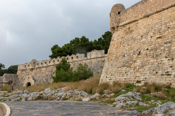 Rethymno Greece, 12-13-2018. Historic Venetian fortress in Rethymno Crete, Greece.