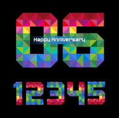 Vector abstract, modification number 06 for symbol or icon celebration six year happy anniversary.
