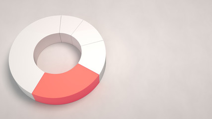 White ring pie chart with one red sector