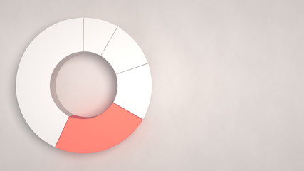 White ring pie chart with one red sector