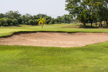 Bunker or sandpit or trap is the main obstacles in golf competition