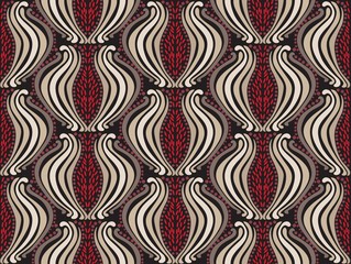 Vector seamless pattern. Eastern pattern pomegranate, red color.