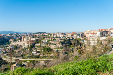 Obraz premium different and original view of Manresa city in catalunya region in Spain, with landscape of all the city