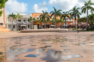Gordijnen Plaza in Cozumel Mexiko © dietwalther