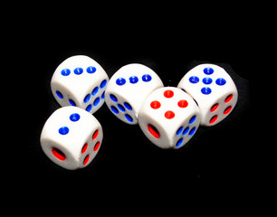 dice isolated on black background