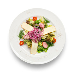 salad with sausages and cheese