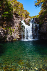 Fototapeta na wymiar Waterfall on Calheta Levada, Madeira island