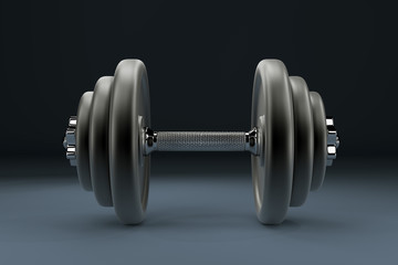 3D rendering image of a dumbbell for sports. Bodybuilding equipment