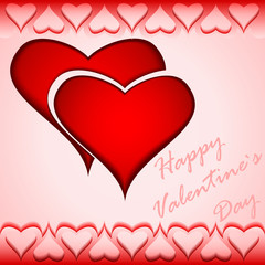 Obraz na płótnie Canvas St. Valentines day card with two hearts
