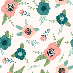 Floral abstract seamless pattern.