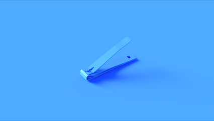 Blue Nail Clippers 3d illustration 3d render